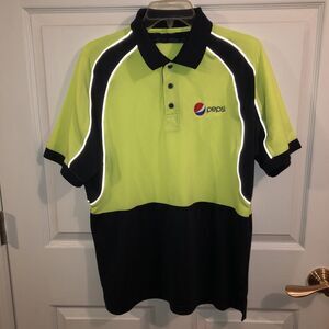 Hi Viz Yellow with Black Pepsi Polo Shirt Size Medium